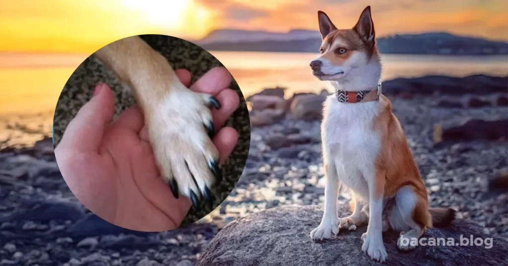 curiosidades sobre cães e gatos: Uma imagem mostrando um Lundehund norueguês e um detalhe de seus seis dedos